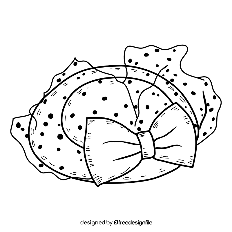 Women cocktail hat black and white clipart