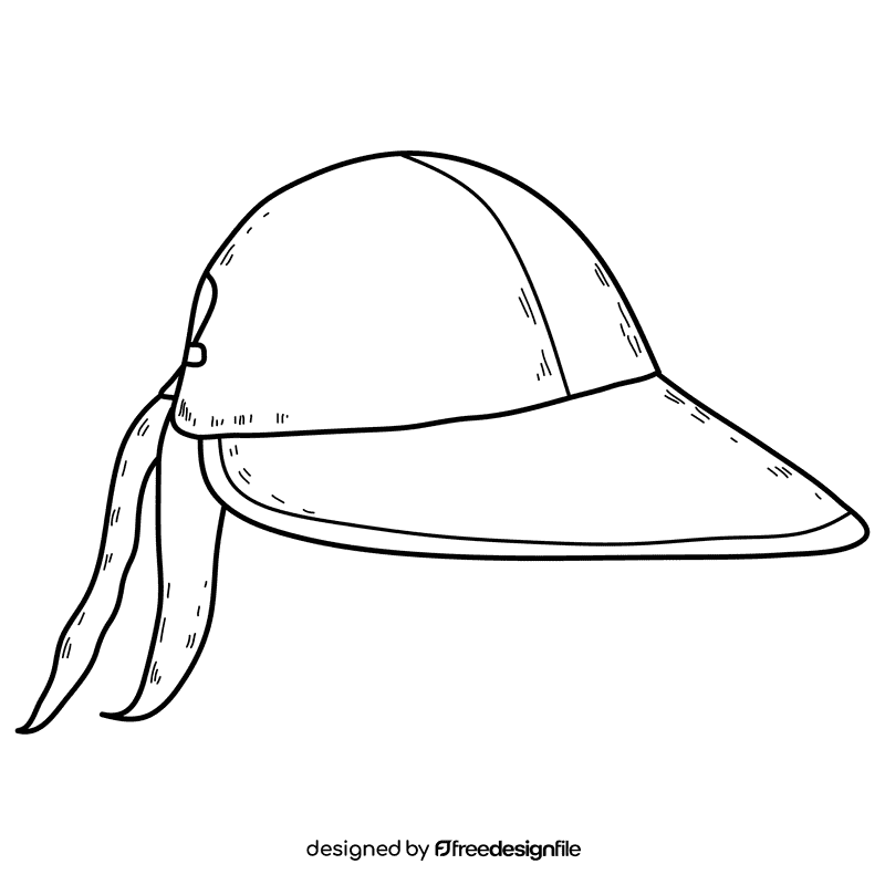 Women sun seeker hat black and white clipart