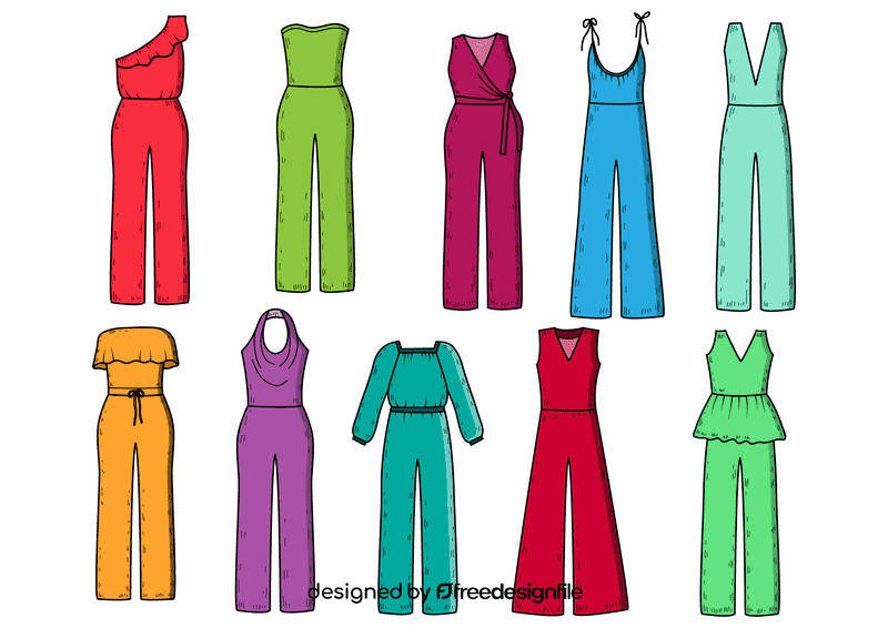 Women jumpsuits vector