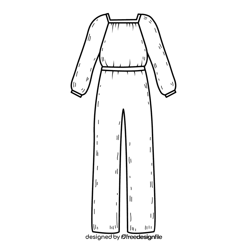 Avenir jumpsuit black and white clipart