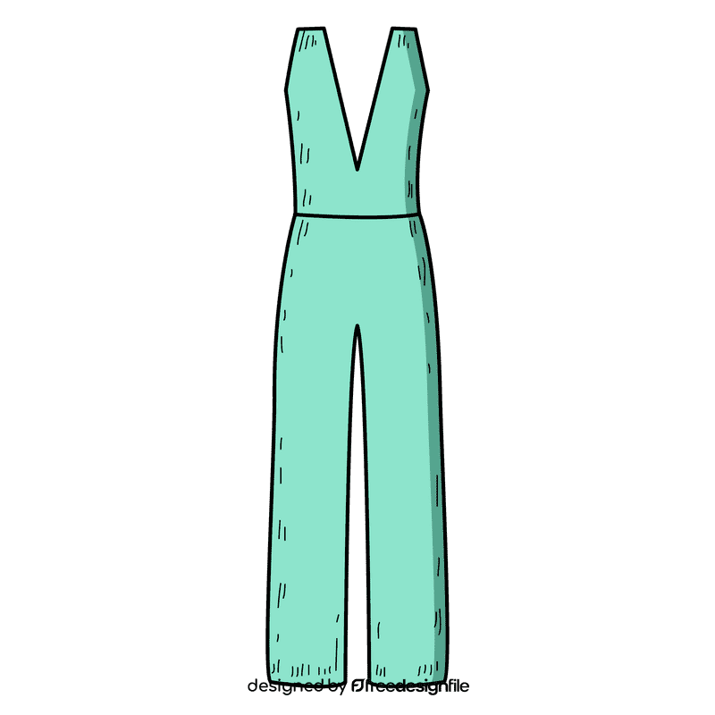 Deep v neck jumpsuit clipart