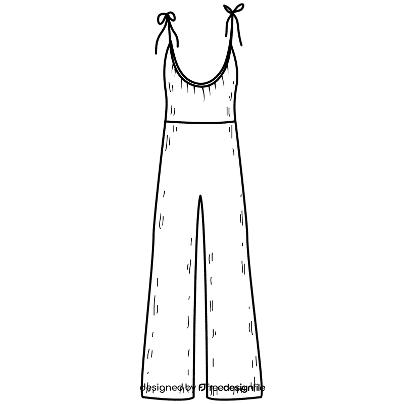 Empire jumpsuit black and white clipart