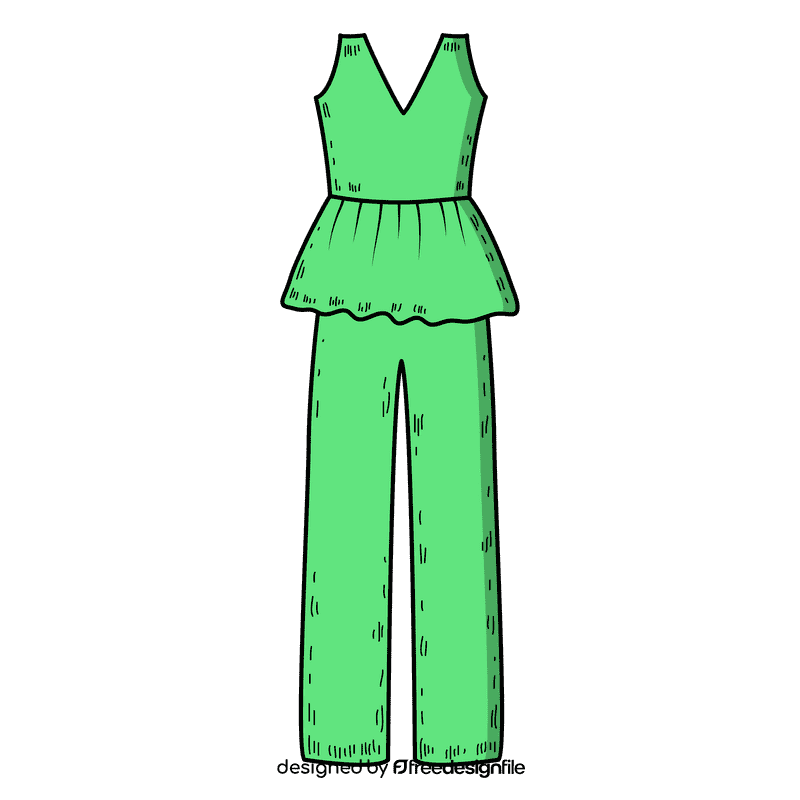 Peplum jumpsuit clipart