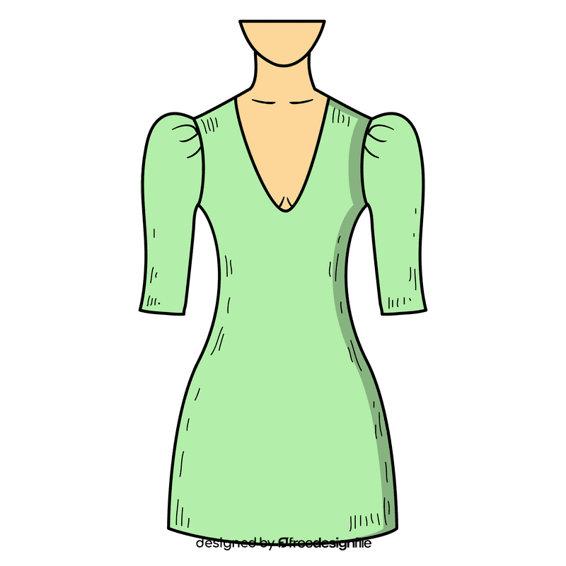 Plunging neck gown clipart
