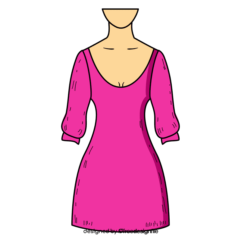 Scoop neck gown clipart