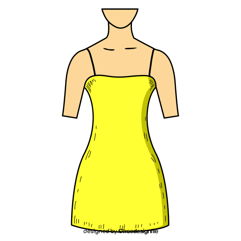 Spaghetti strap neck gown clipart
