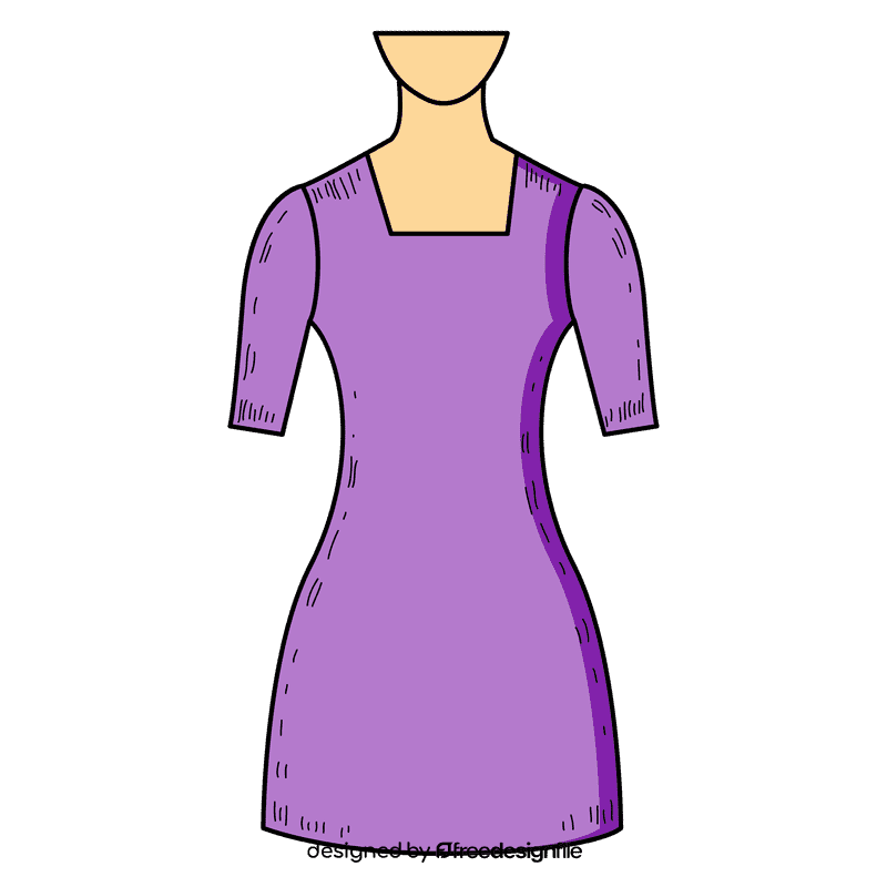 Square neck gown clipart