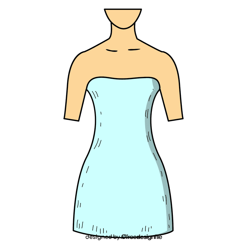 Strapless neck gown clipart