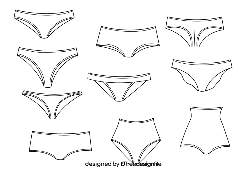 Panties black and white vector
