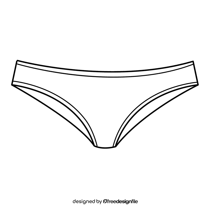 Bikini panties black and white clipart