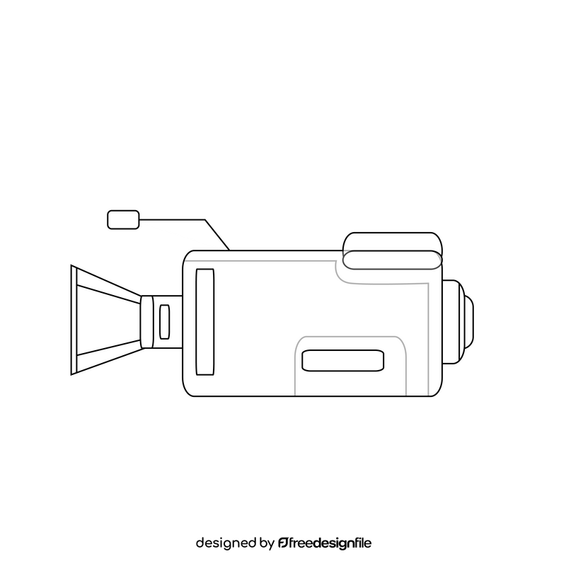 Video camera drawing black and white clipart