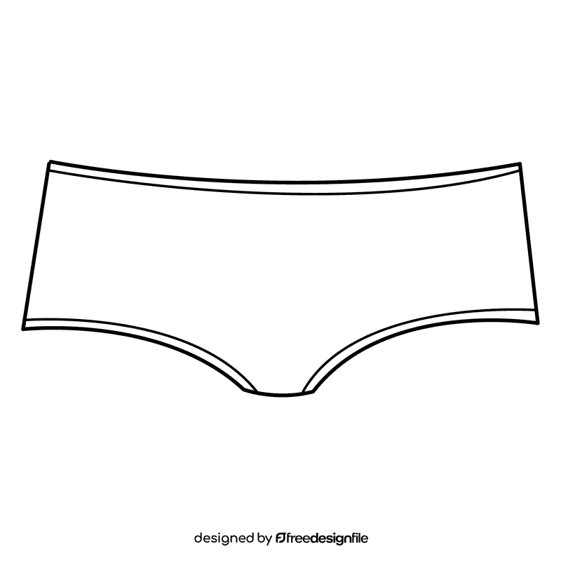 Boy shorts panties black and white clipart