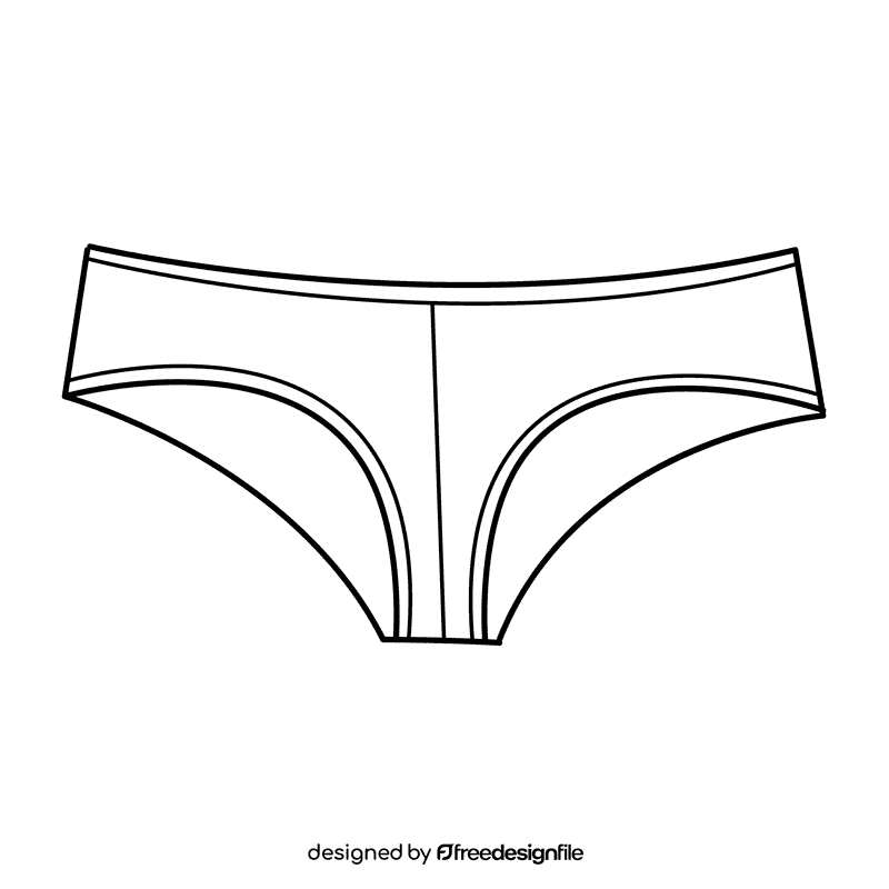 Brazilian panties black and white clipart