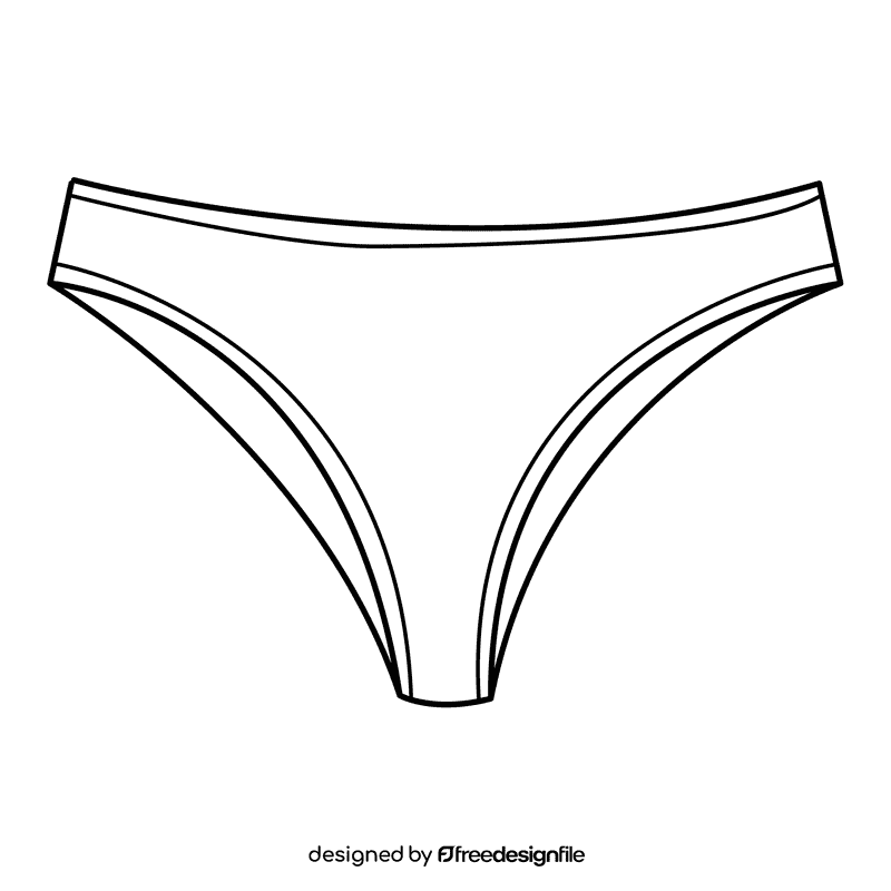 Cheeky panties black and white clipart