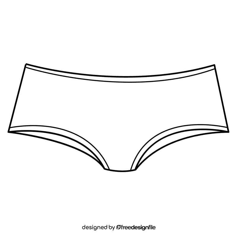 Hipster panties black and white clipart