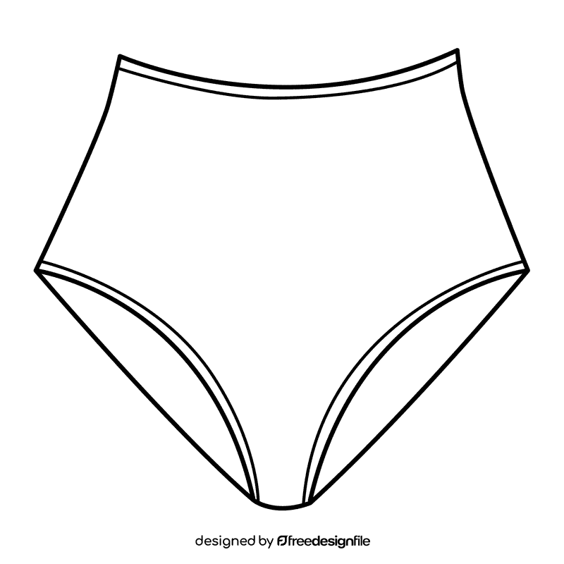 Retro panties black and white clipart