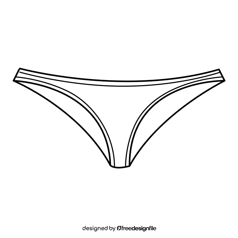 String panties black and white clipart