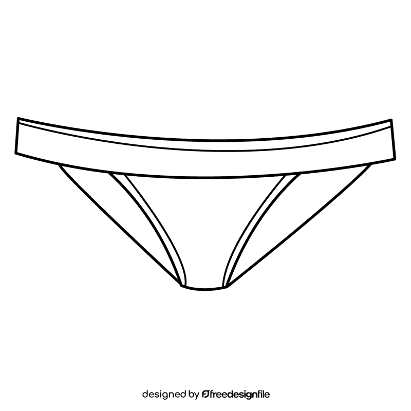 Thong panties black and white clipart