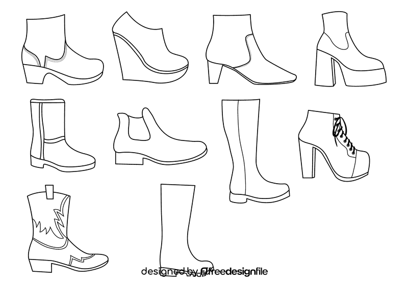 Boots black and white vector