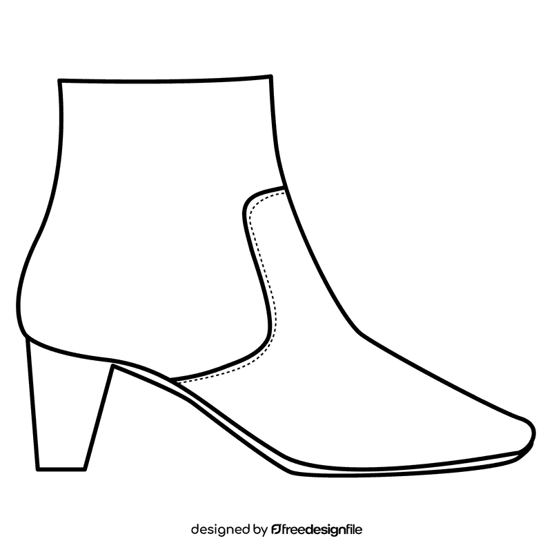 Ankle boots black and white clipart