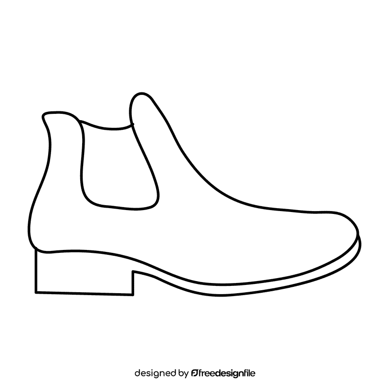 Chelsea boots black and white clipart