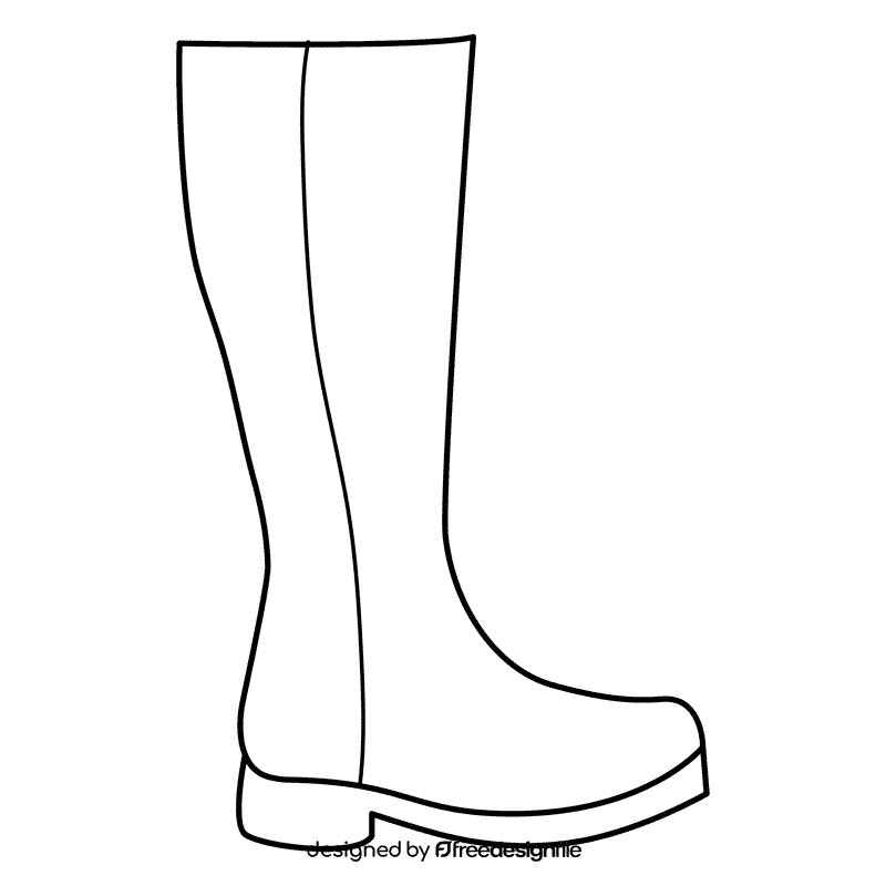 Knee boots black and white clipart