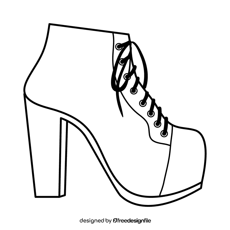Lita boots black and white clipart