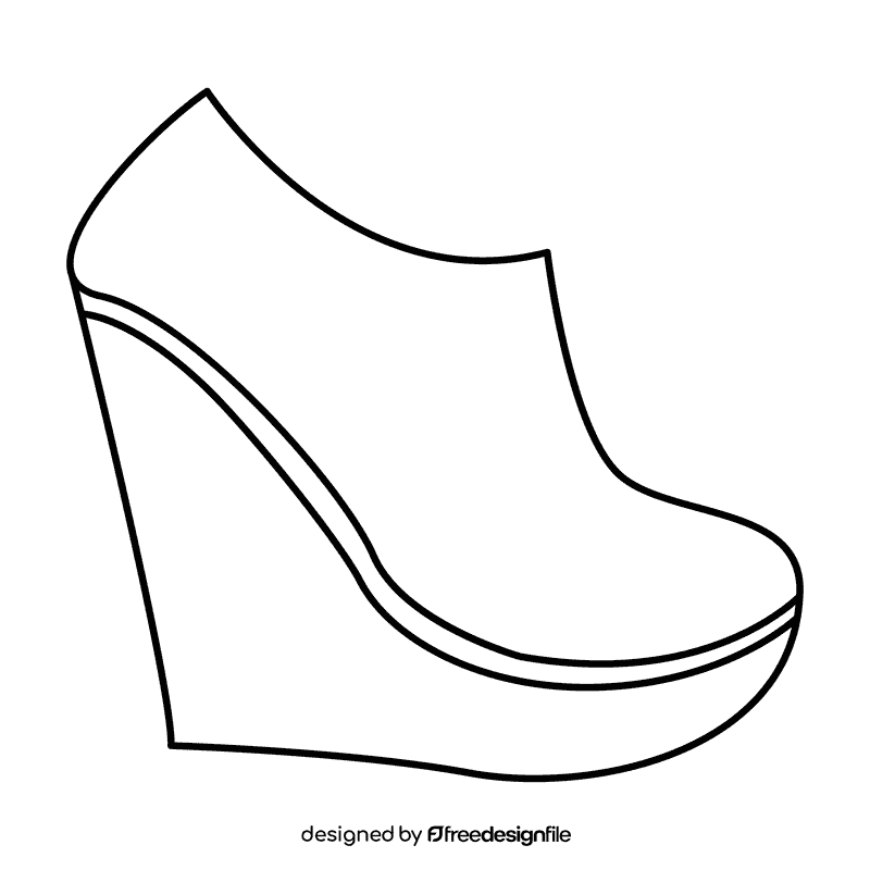 Wedge boots black and white clipart