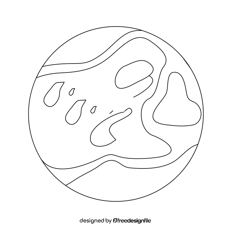 Planet drawing black and white clipart