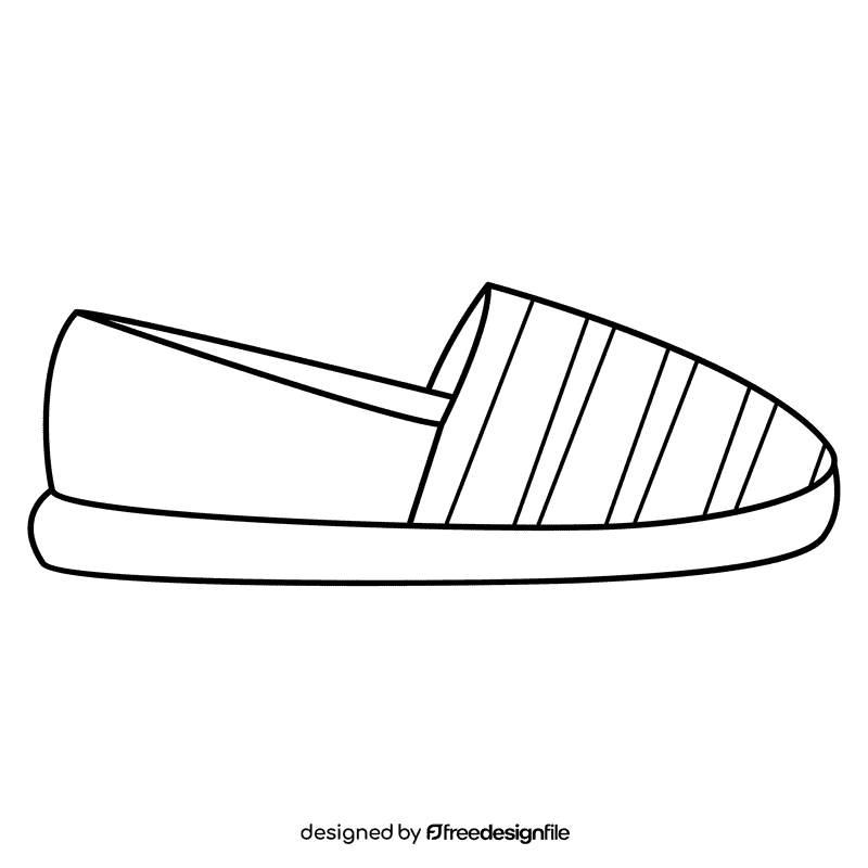 Espadrille shoe black and white clipart