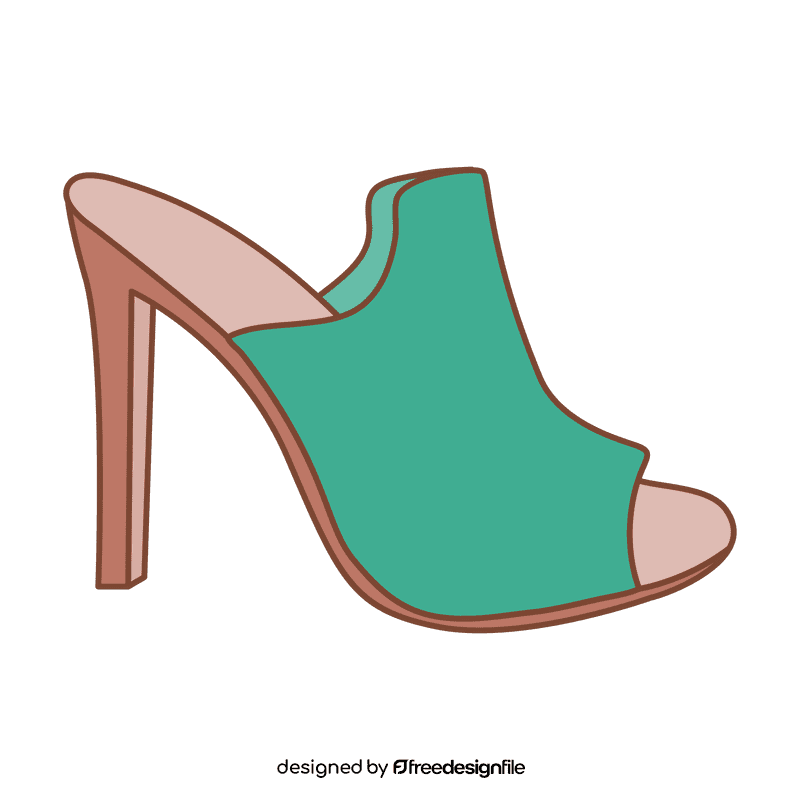 Peep toe mule shoes clipart