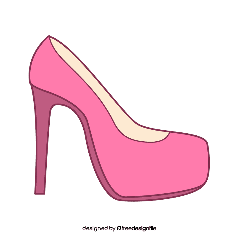 Platform heel shoe clipart