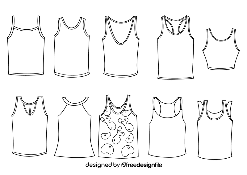 Tank top black and white vector