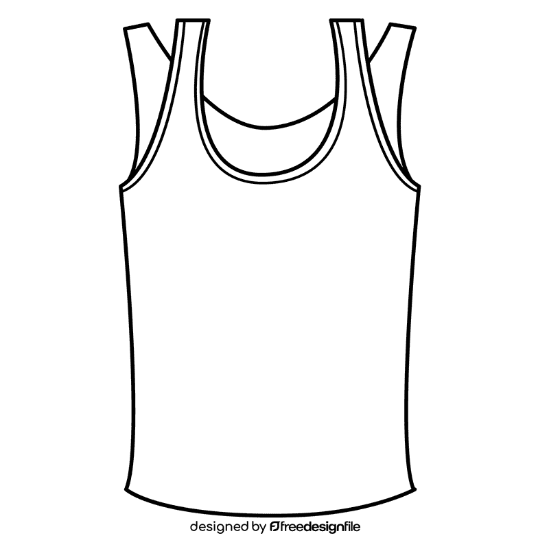 Double layer tank top black and white clipart
