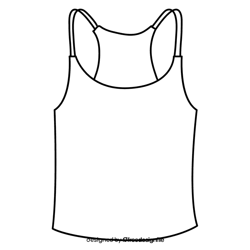 Scoop neck tank top black and white clipart