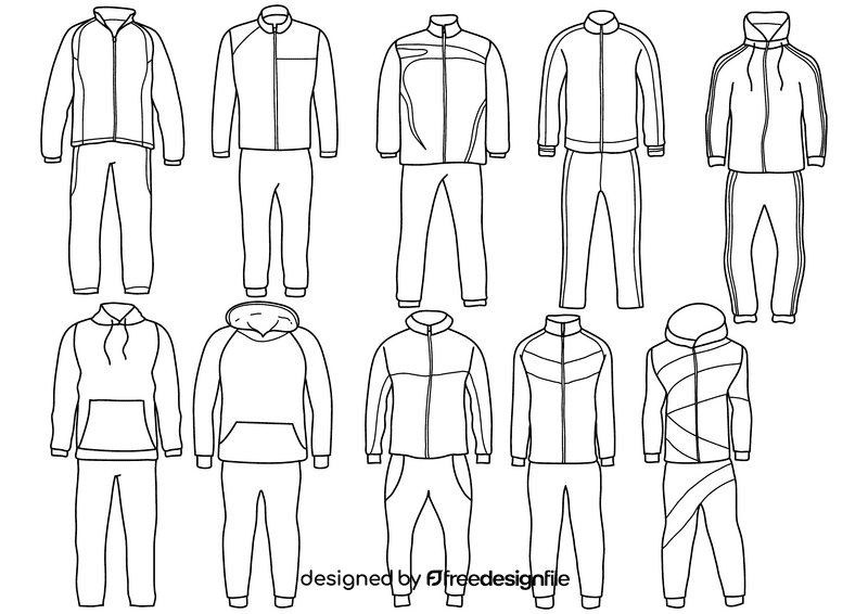 Tracksuits black and white vector