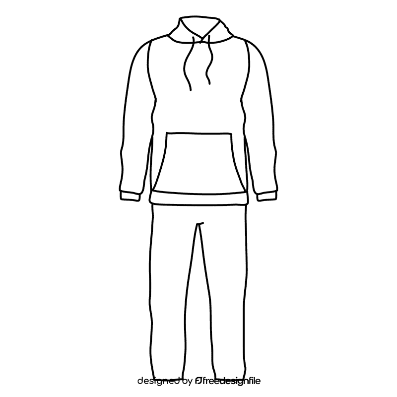 Brown tracksuit black and white clipart