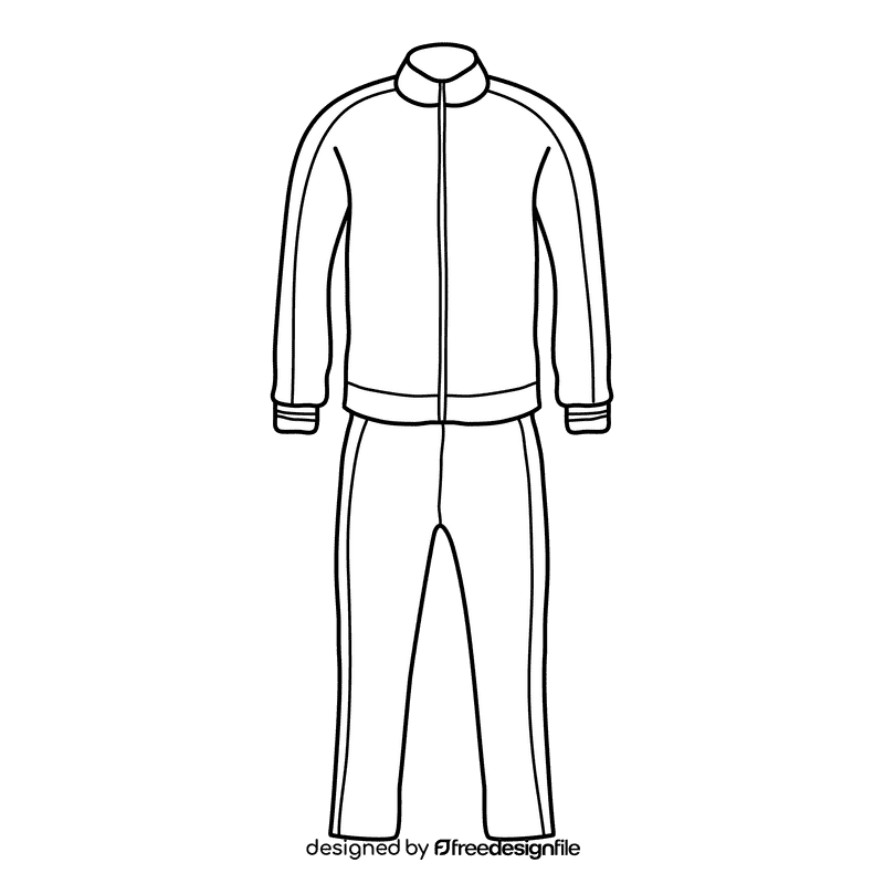 Light blue tracksuit black and white clipart