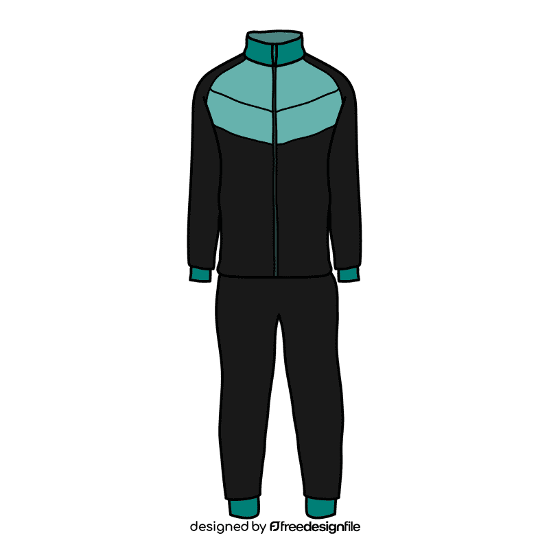 Teal and black tracksuit clipart