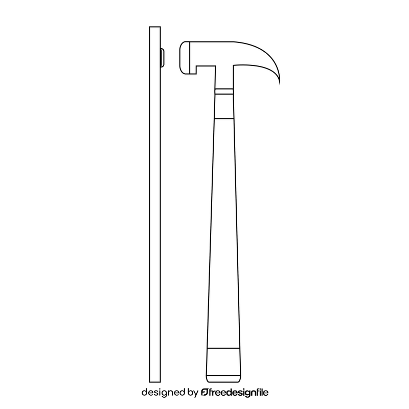 Hammer drawing black and white clipart