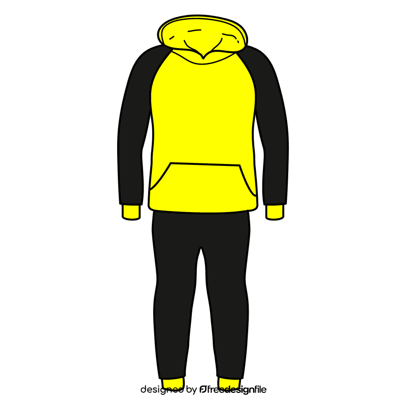 Yellow and black tracksuit clipart