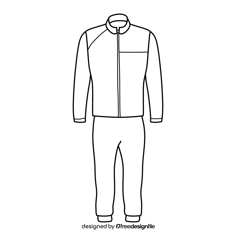 Yellow tracksuit black and white clipart