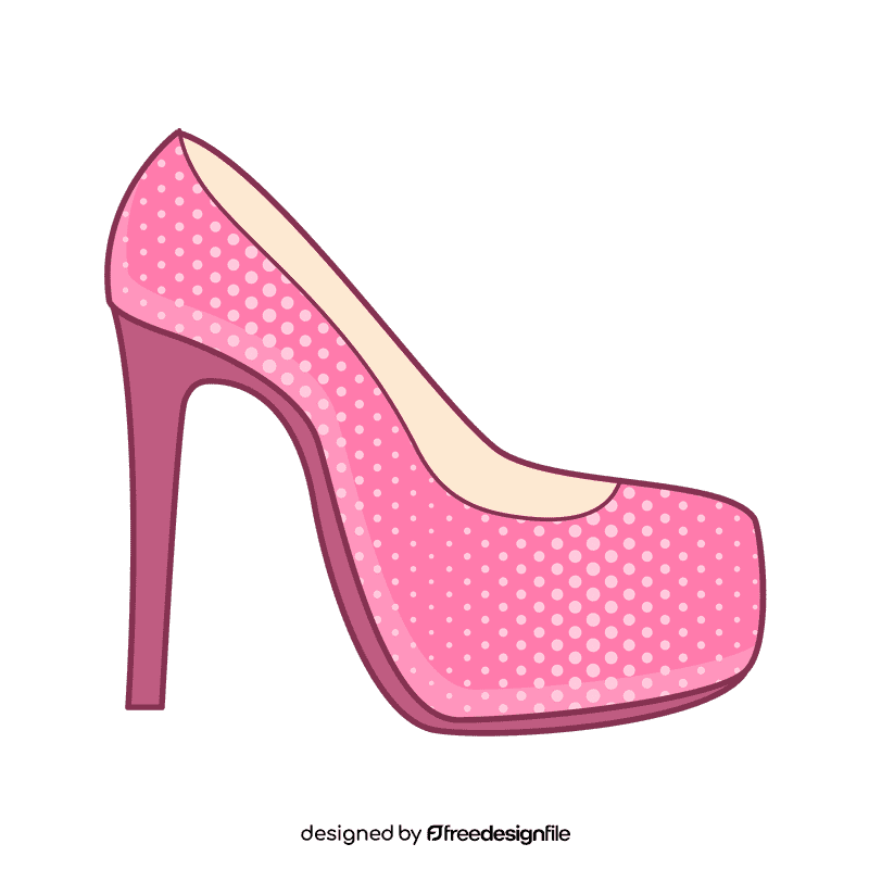 Platform heel shoe clipart