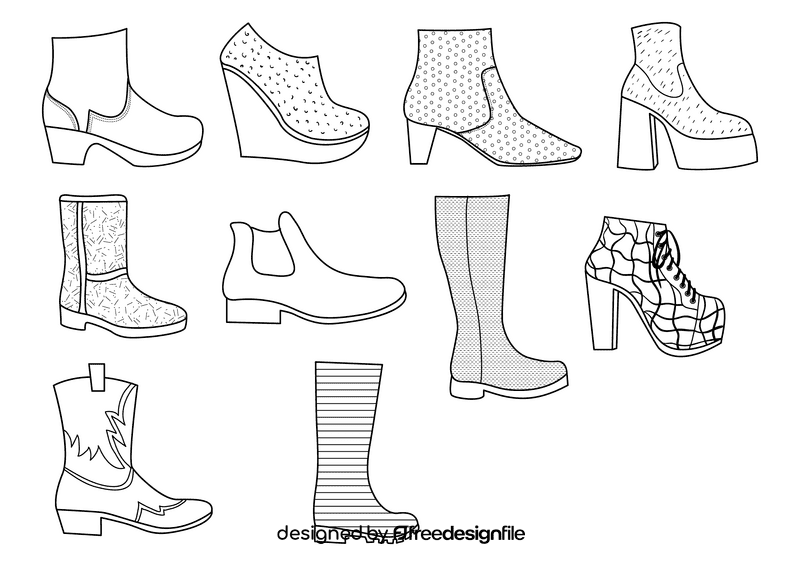 Boots black and white vector