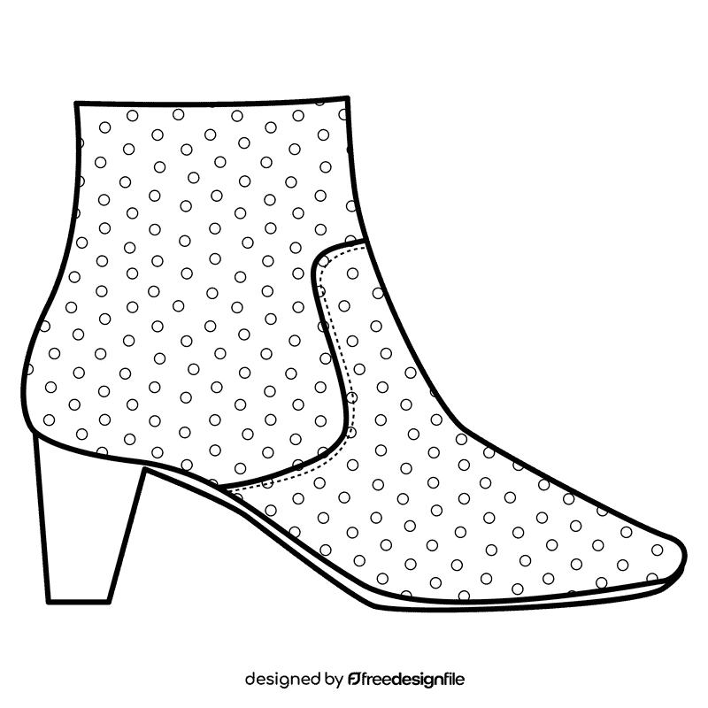 Ankle boots black and white clipart