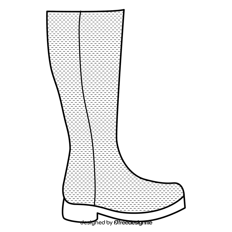 Knee boots black and white clipart