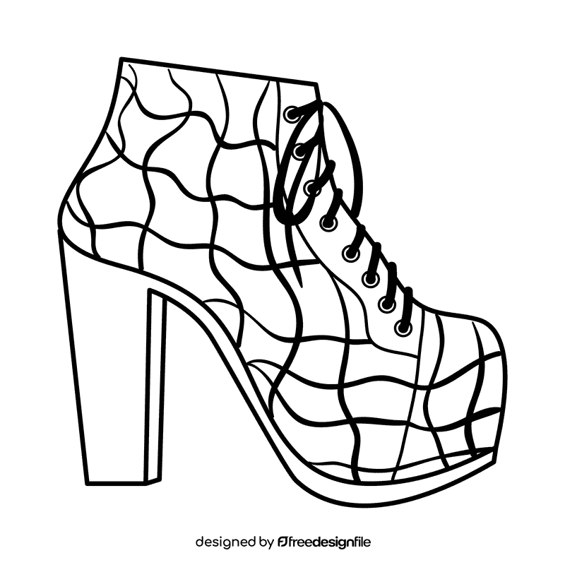 Lita boots black and white clipart