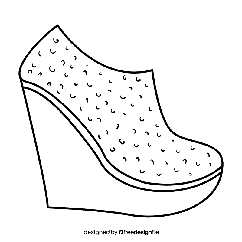 Wedge boots black and white clipart