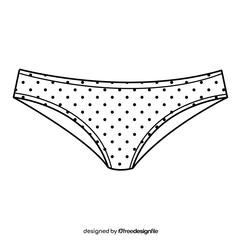 Bikini panties black and white clipart