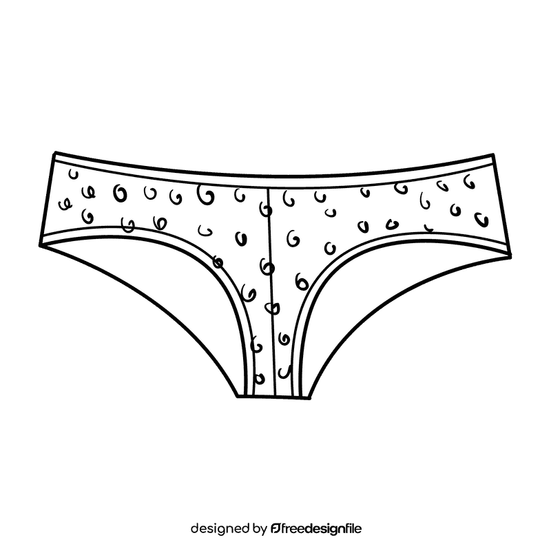 Brazilian panties black and white clipart